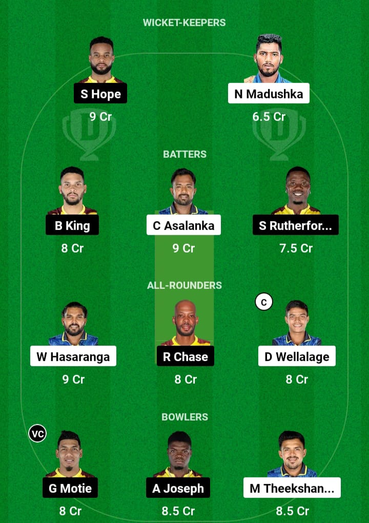 SL vs WI Dream 11 Team Prediction 